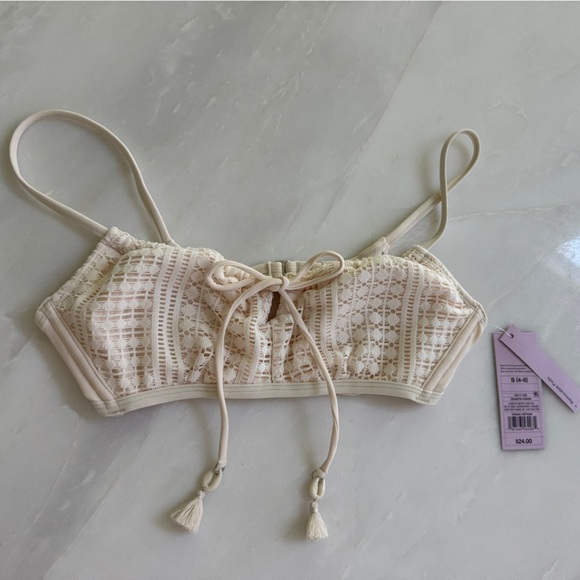 Target Other - Cream Lace Bikini with shell Tassels